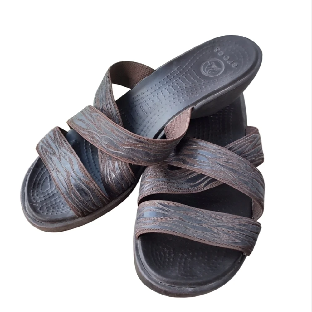 Crocs Chocolate Brown Slide Sandals